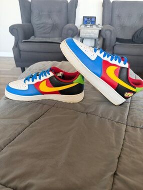 Nike Uno Air Force 1 in Blue, Yellow, Red, White & Black
